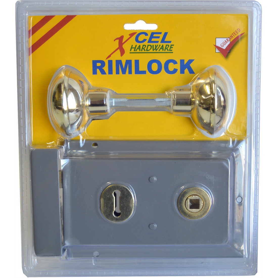 Double Handle Rimlock Complete With 6 x 4 Inch Grey Double Handle Rimlock Complete With 6 x 4 Inch Grey