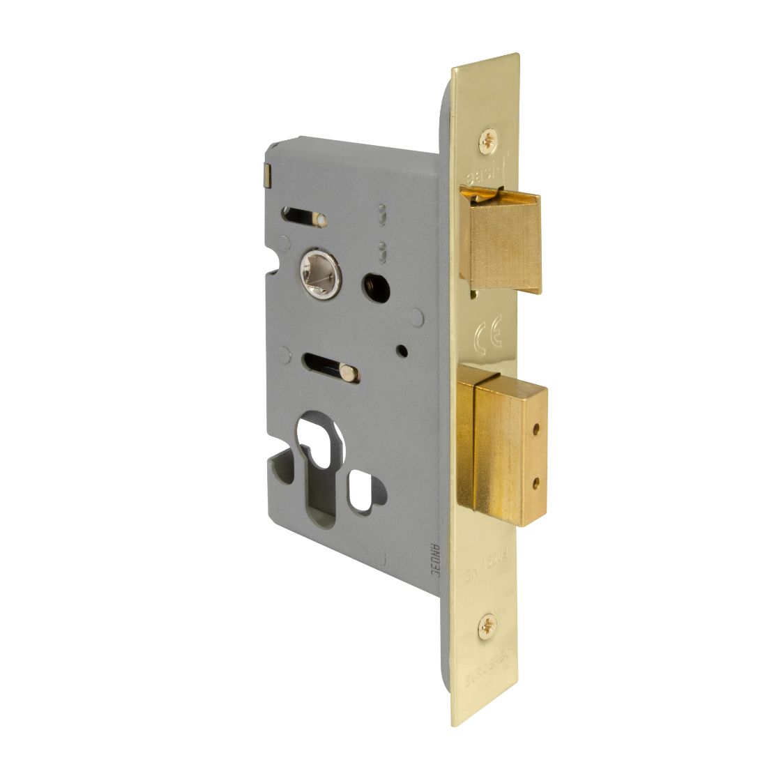 45mm Euro Mortice Lock 66mm Case Polished Brass 45mm Euro Mortice Lock 66mm Case Polished Brass