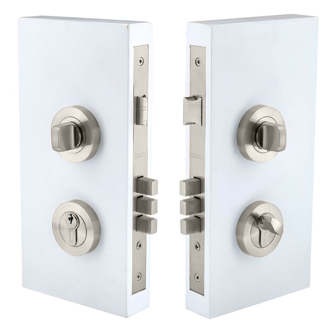 Pull Handle Double Turn Lock Round 60mm Brushed Nickel Pull Handle Double Turn Lock Round 60mm Brushed Nickel
