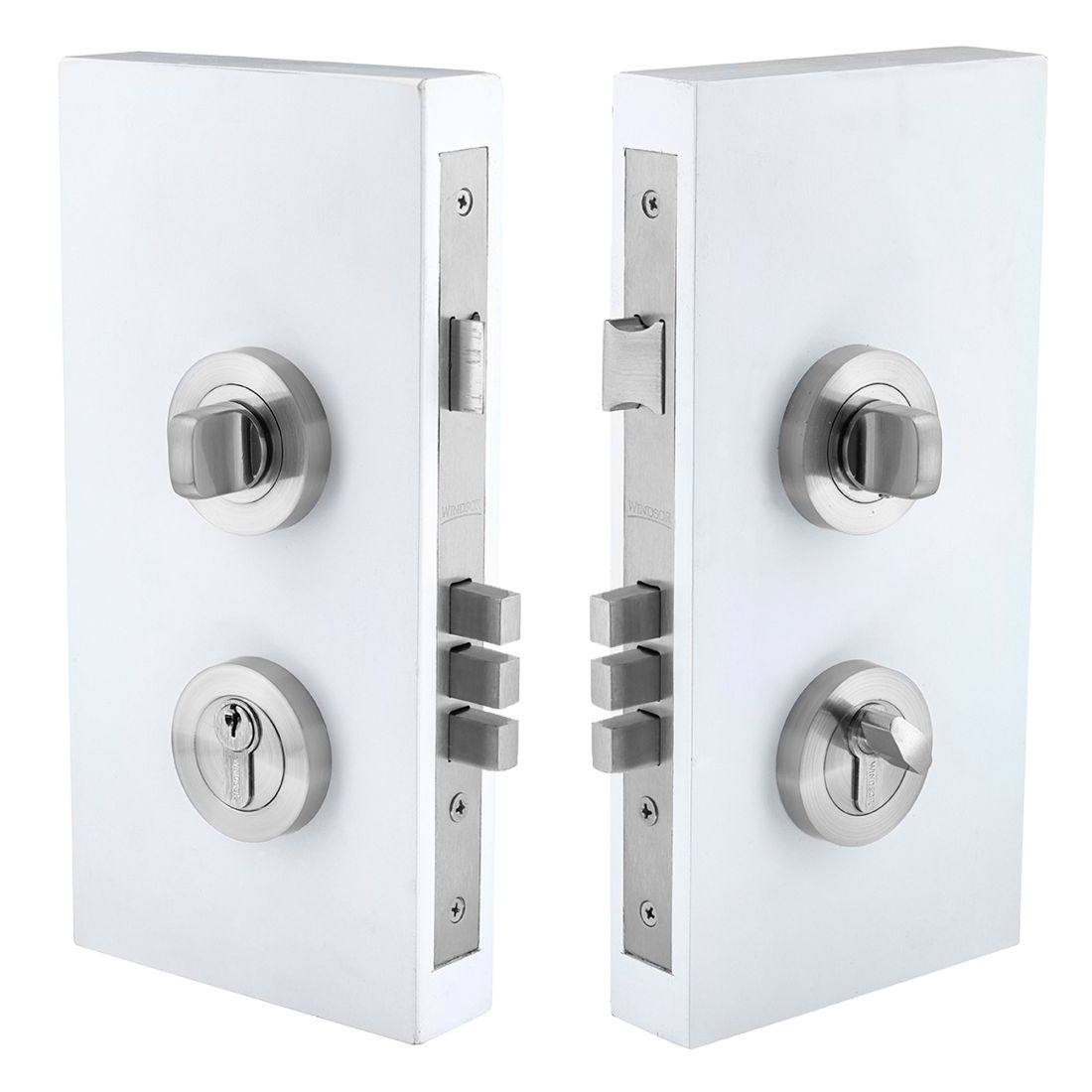 Pull Handle Double Turn Lock Round 60mm Satin Chrome Pull Handle Double Turn Lock Round 60mm Satin Chrome