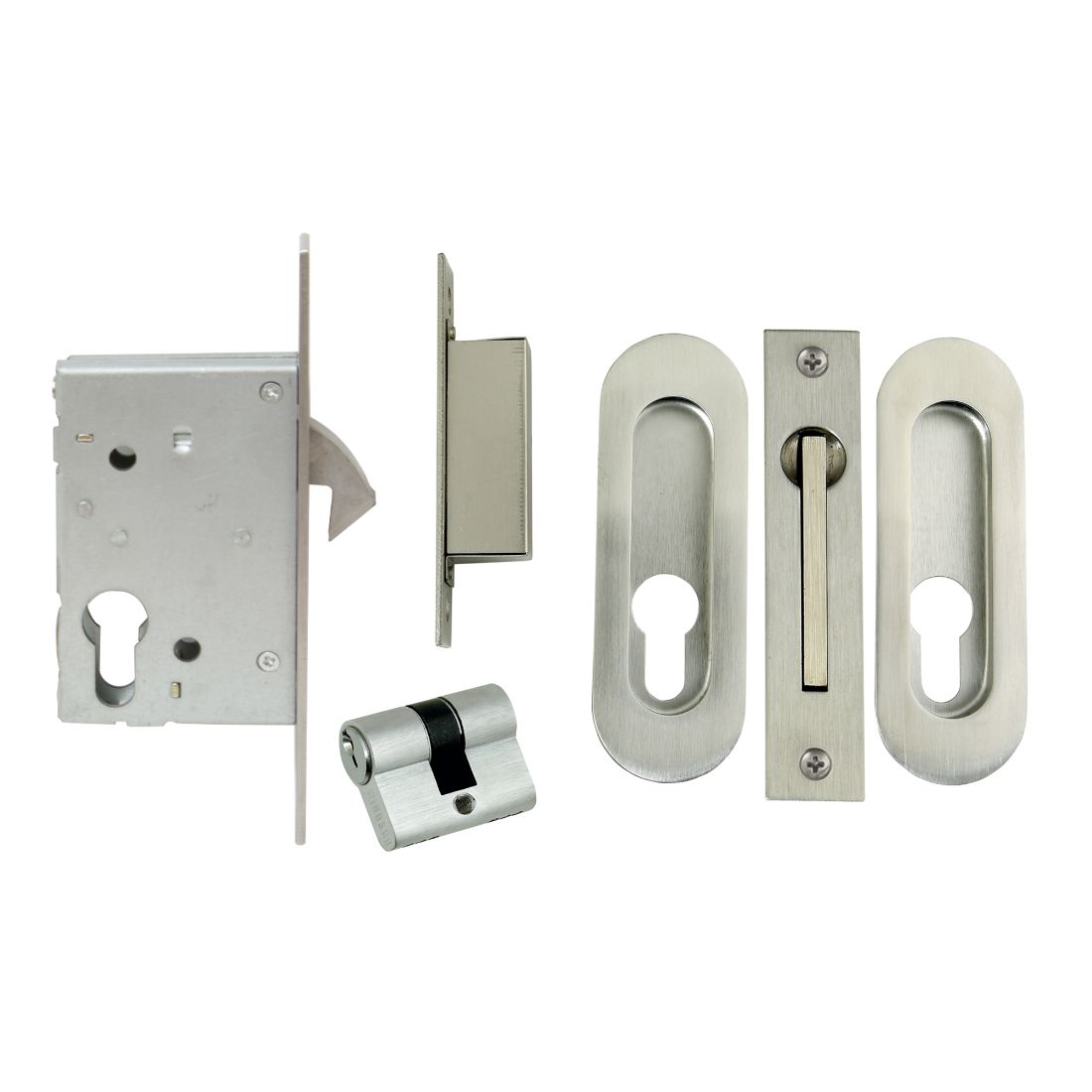 Sliding Door Lock Kit Oval Flushpulls Stainless Steel 1188-SS Sliding Door Lock Kit Oval Flushpulls Stainless Steel 1188-SS