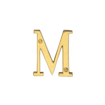 Hardware Victorian Letter M Polished Brass 50mm Hardware Victorian Letter M Polished Brass 50mm