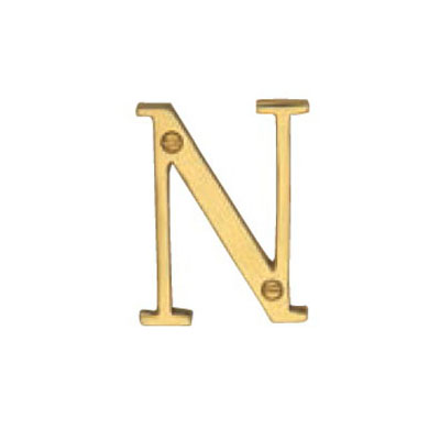 Hardware Victorian Letter N Polished Brass 50mm Hardware Victorian Letter N Polished Brass 50mm