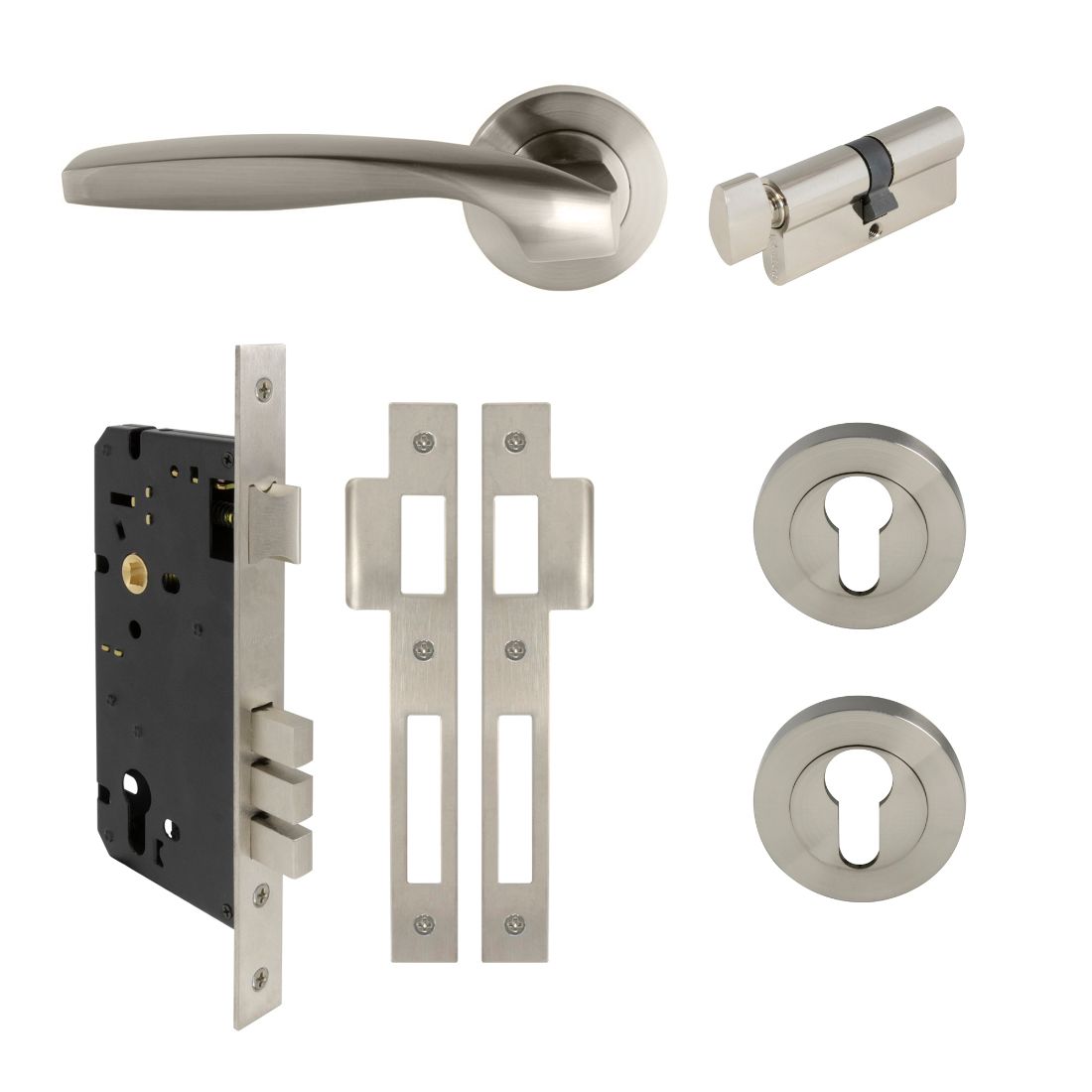 Astron Titan Round Rose Entrance Set Brushed Nickel Astron Titan Round Rose Entrance Set Brushed Nickel