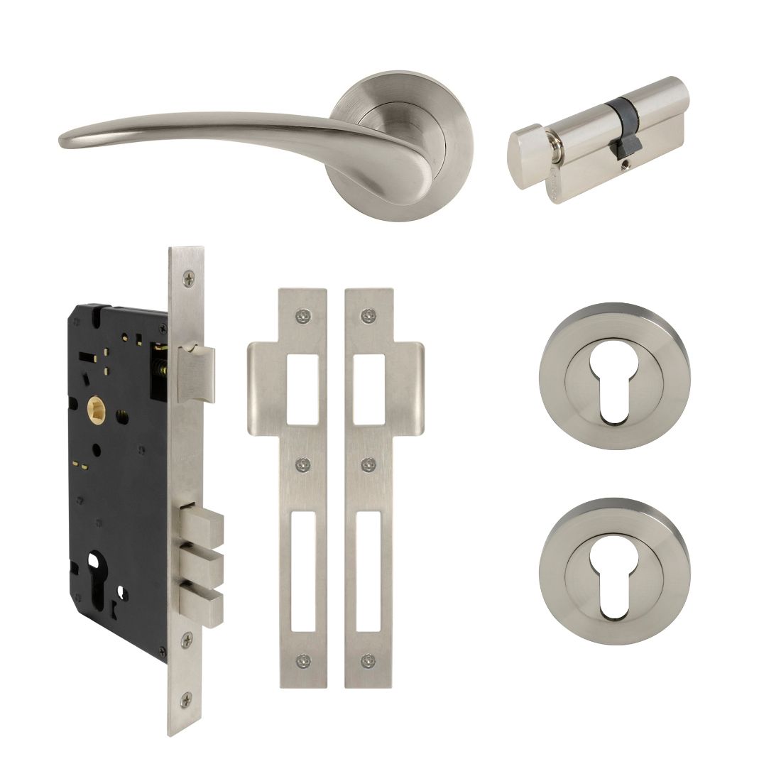 Astron Apollo Round Rose Entrance Set Brushed Nickel Astron Apollo Round Rose Entrance Set Brushed Nickel
