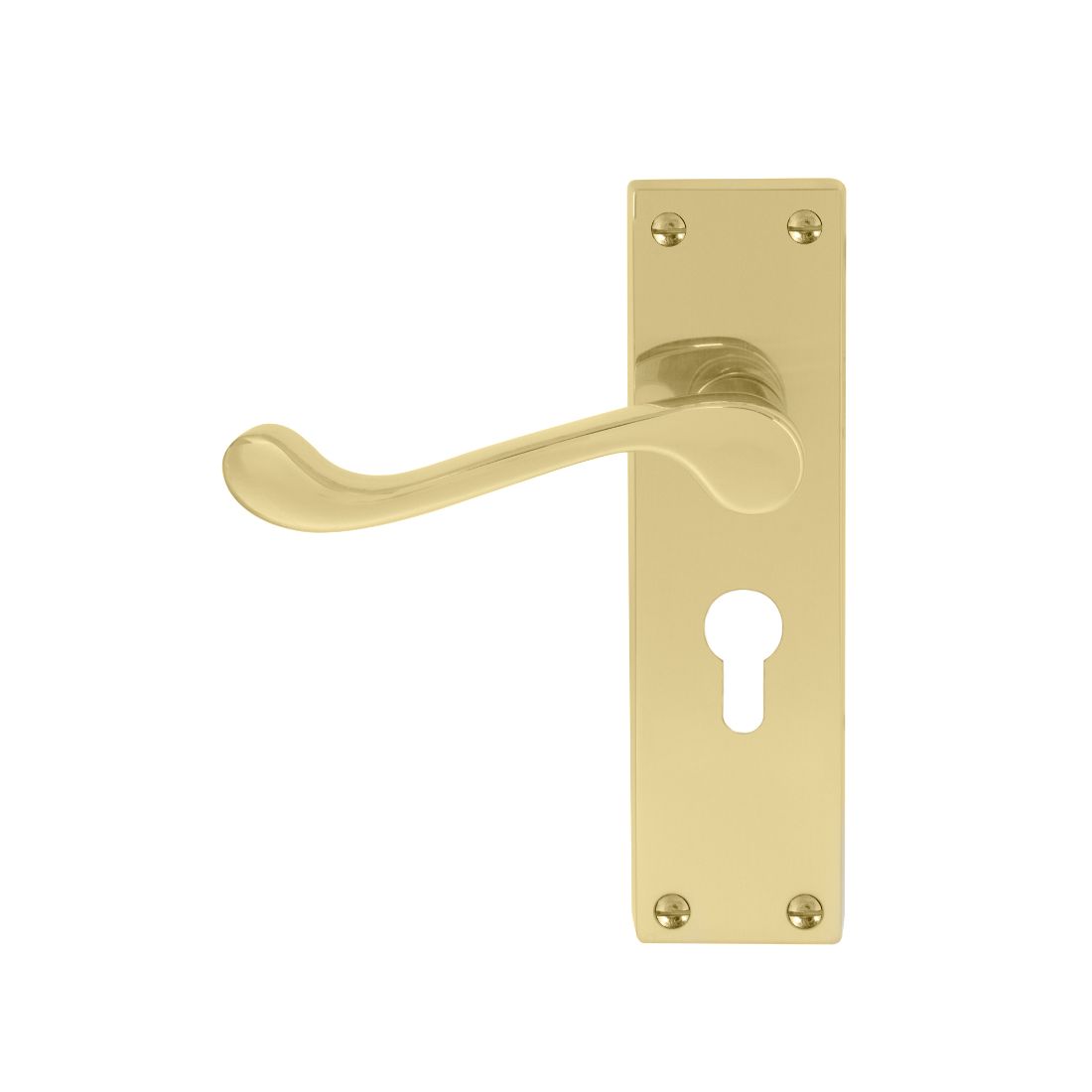 Victorian Lever Lock Euro 48mm Polished Brass Victorian Lever Lock Euro 48mm Polished Brass