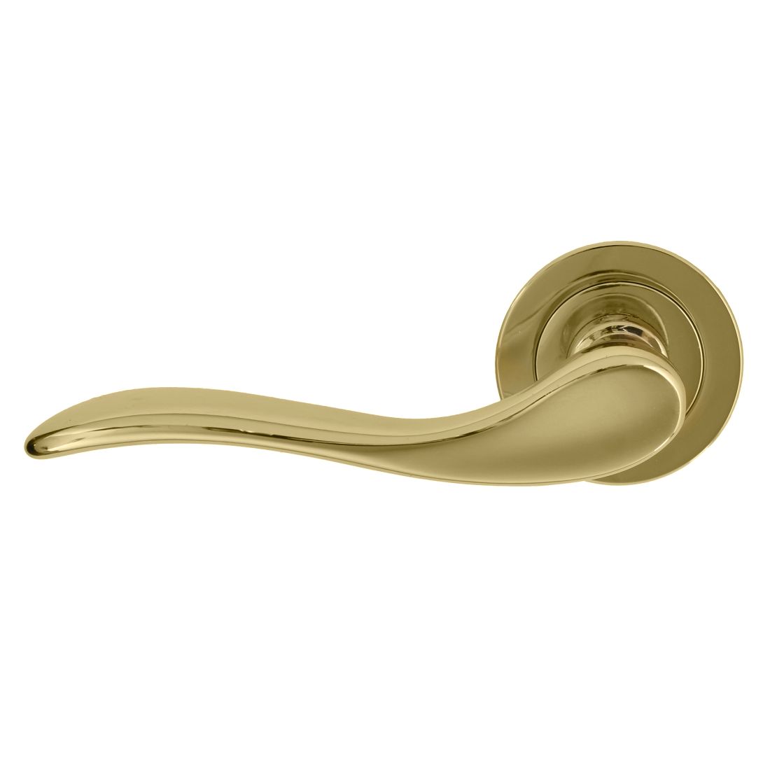 Hermitage 52mm Round Rose Lever Set Polished Brass Hermitage 52mm Round Rose Lever Set Polished Brass