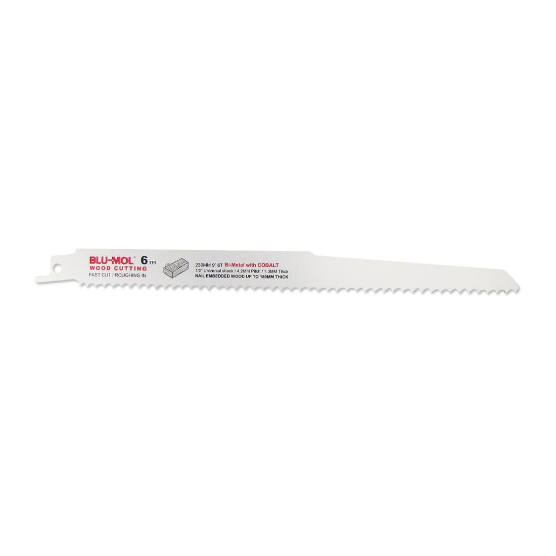 6 x 3/4 x 005in 10TPI Universal Shank Reciprocating Saw Blade Bi-Metal 6 x 3/4 x 005in 10TPI Universal Shank Reciprocating Saw Blade Bi-Metal