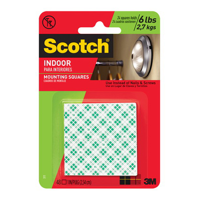 Scotch Indoor Mounting Square 2.5 x 2.5cm White 70006933215 Scotch Indoor Mounting Square 2.5 x 2.5cm White 70006933215