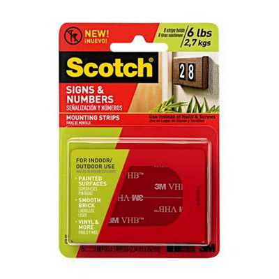 Scotch Signs & Plaques Numbers Mounting Strip Black 70006932951 Scotch Signs & Plaques Numbers Mounting Strip Black 70006932951