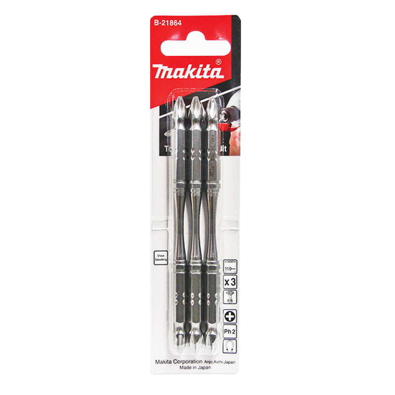 Elite Torsion double-ended screwdriver bits - Phillips head PH2 110mm Blister 3 Pk B-21864 Elite Torsion double-ended screwdriver bits - Phillips head PH2 110mm Blister 3 Pk B-21864