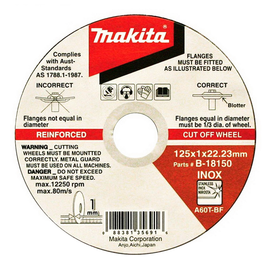 125 x 1 x 22.23mm Elite Inox Cut Off Wheel 12 Pack 125 x 1 x 22.23mm Elite Inox Cut Off Wheel 12 Pack