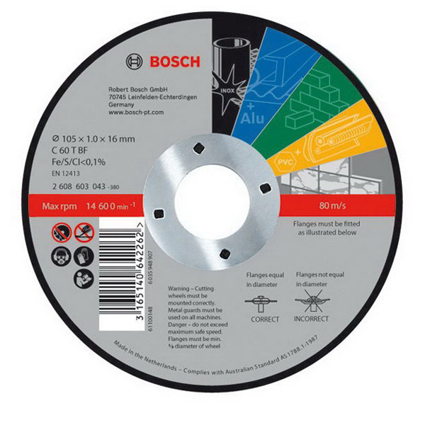 Straight Multi Cutting Disc 125 x 1 x 22.4mm 2608603045 Straight Multi Cutting Disc 125 x 1 x 22.4mm 2608603045