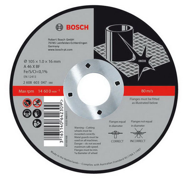 Straight Cutting Disc For INOX 125 x 1 x 22.23mm 2608603049 Straight Cutting Disc For INOX 125 x 1 x 22.23mm 2608603049
