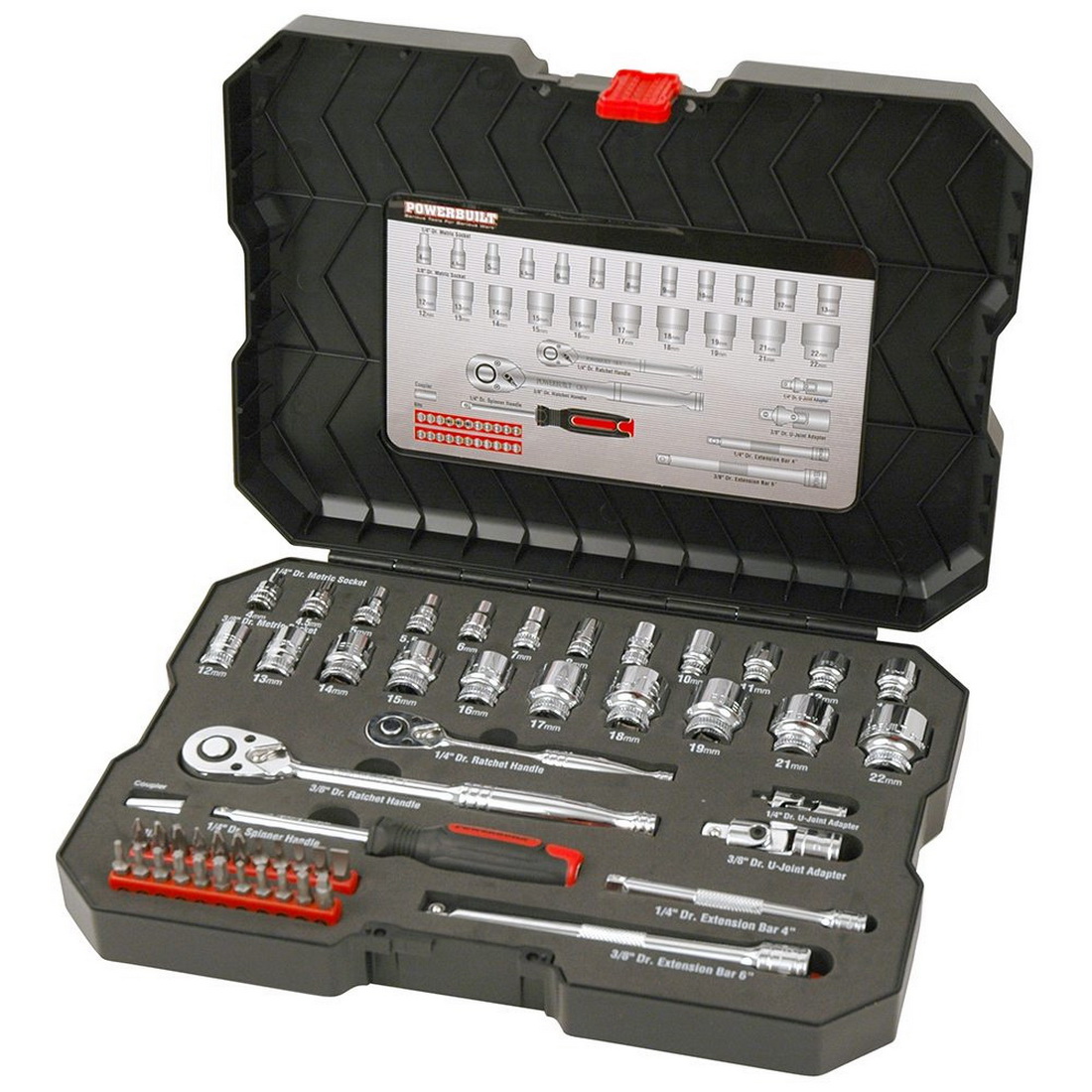 53 Piece Metric Socket Set 1/4 Inch, 3/8In Drive 53 Piece Metric Socket Set 1/4 Inch, 3/8In Drive