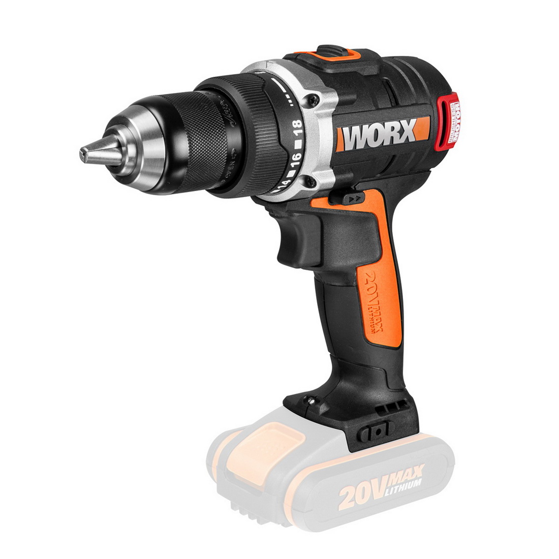 Brushless Drill Driver Skin Only 20V 13mm Chuck WX175.9 | Drills & Drivers Cordless | Drills ...