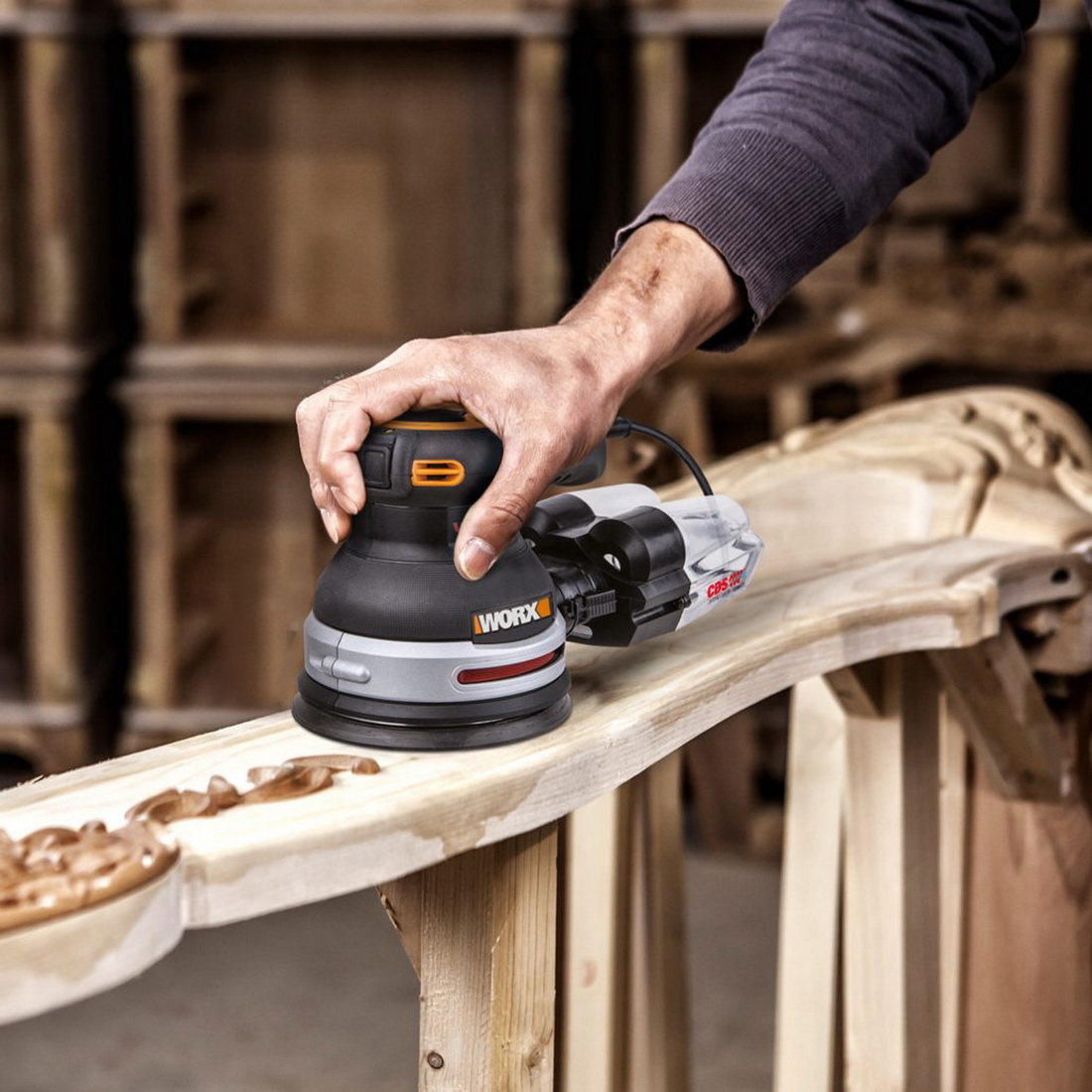 Vibration Free Dust Extraction Sander 125mm 380W 600013800/MIN WX655