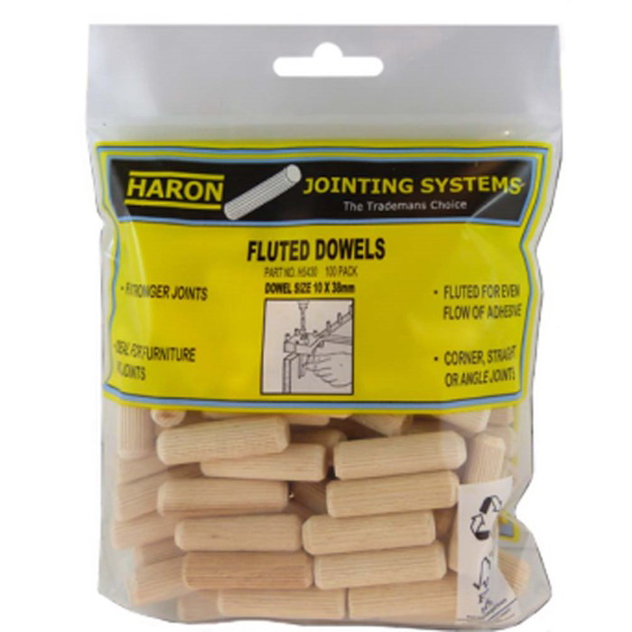 Fluted Wooden Dowels 6 x 32mm 150-Pack FGH5426 Fluted Wooden Dowels 6 x 32mm 150-Pack FGH5426