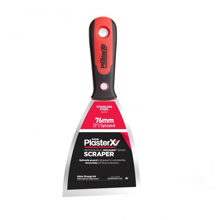 PlasterX MegaGrip Professional 76mm Stainless Steel Splayed Flexible Putty Knife PlasterX MegaGrip Professional 76mm Stainless Steel Splayed Flexible Putty Knife