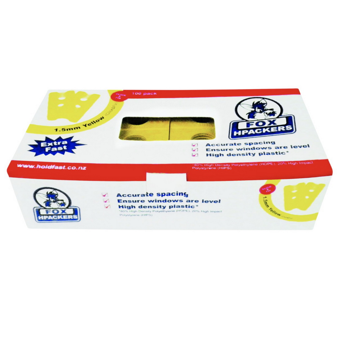Fox H-Packers Click N Fix 1.5m Yellow 100 Pack Fox H-Packers Click N Fix 1.5m Yellow 100 Pack