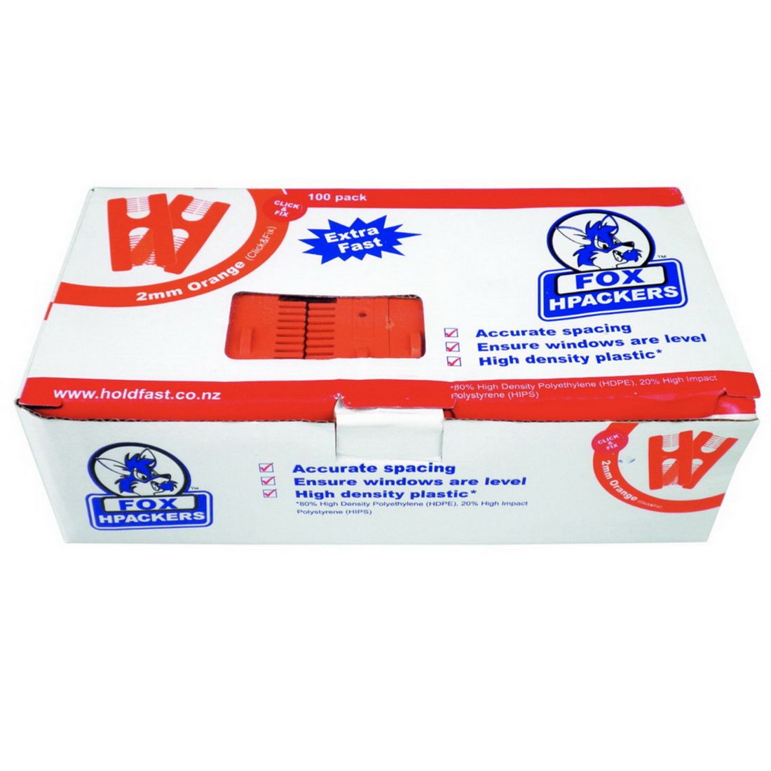 Fox H-Packers Click N Fix 2m Orange 100 Pack Fox H-Packers Click N Fix 2m Orange 100 Pack