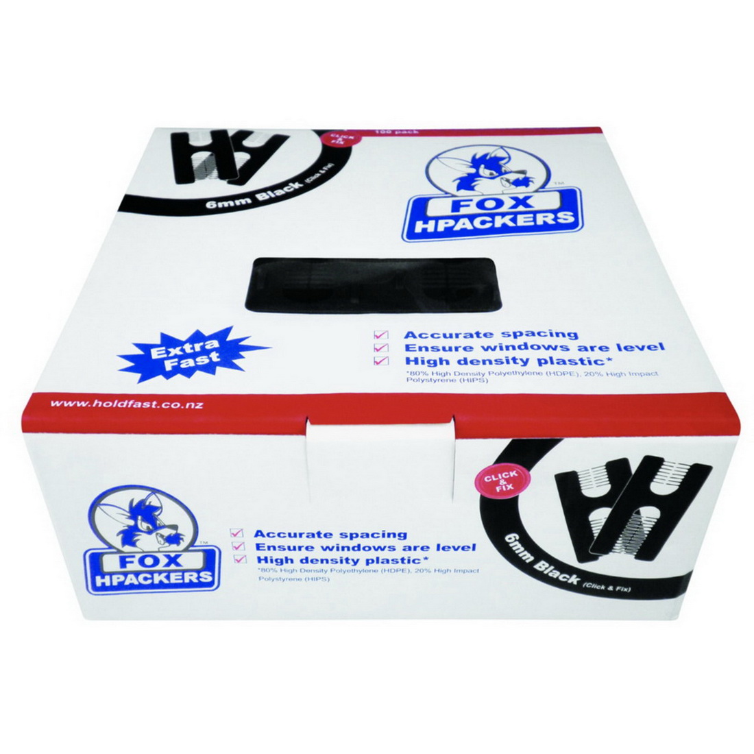 Fox H-Packers Click N Fix 6m Black 100 Pack Fox H-Packers Click N Fix 6m Black 100 Pack