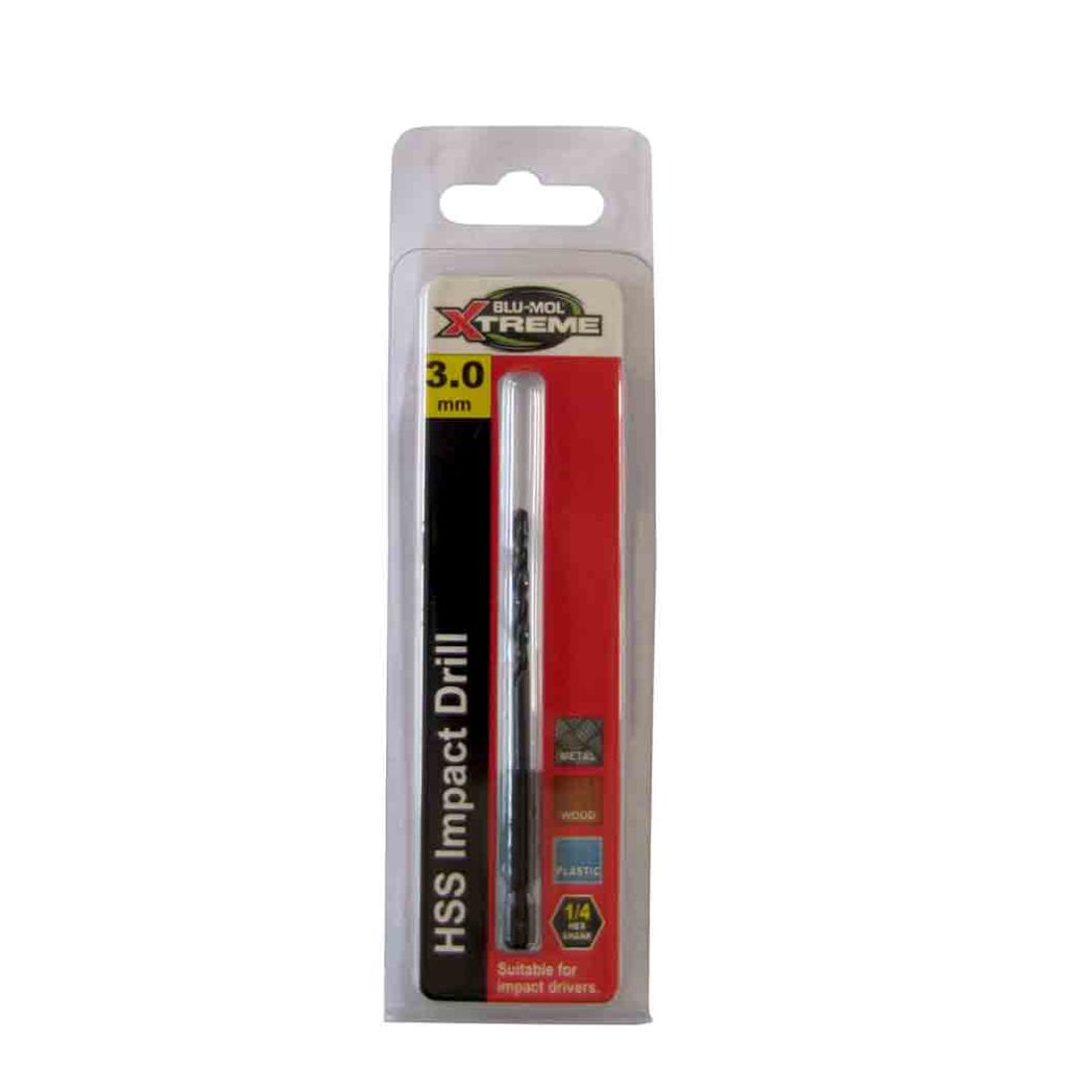 3mm Impact Drill Bit Black BLX285-3.00 3mm Impact Drill Bit Black BLX285-3.00