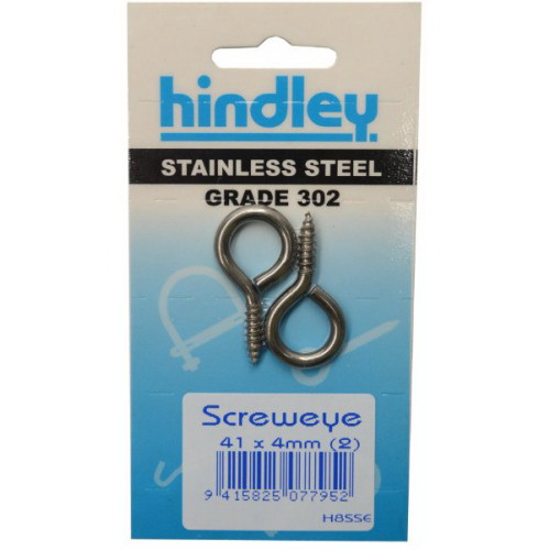 8SSE Screw Eye 40 x 4mm Stainless Steel 8SSE Screw Eye 40 x 4mm Stainless Steel