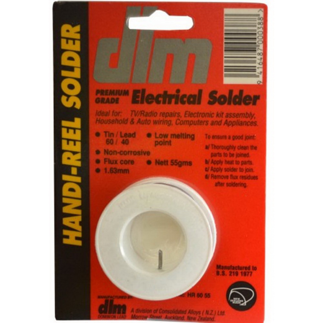 Handiman Range HR60 60/40 Resin Core Electrical Solder Handiman Range HR60 60/40 Resin Core Electrical Solder