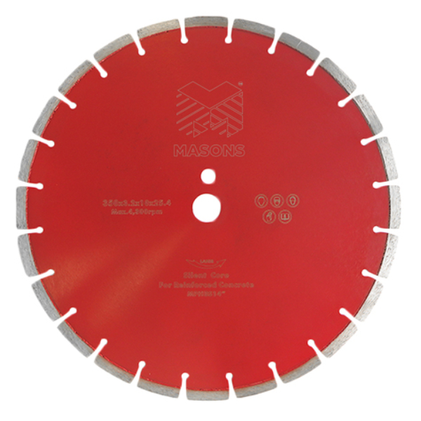 Diamond Blade Hard Brick Cured & Reinforced Concrete 4mm 14 Inch Red