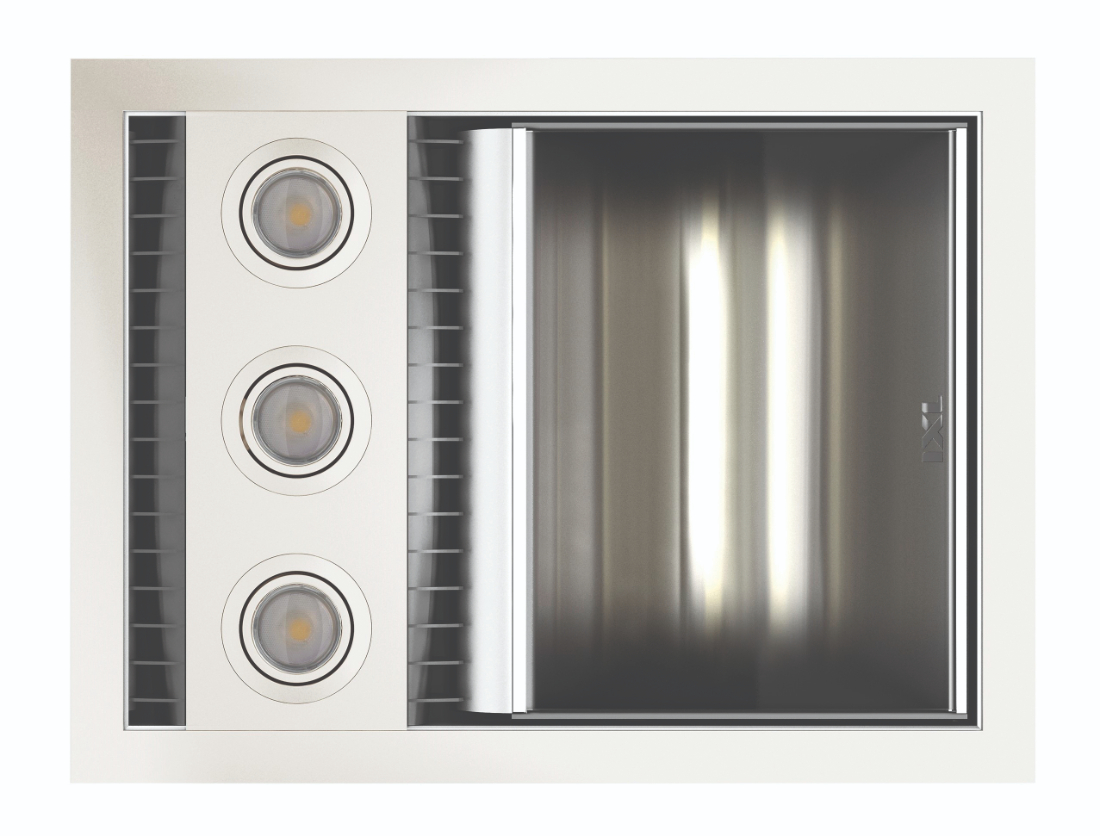 IXL Neo 875W Bathroom Single Heat / Fan / Light Unit Silver IXL Neo 875W Bathroom Single Heat / Fan / Light Unit Silver