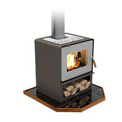Woodsman Flare 17.1kW Wood Fire with Wood Box Metallic Brown Woodsman Flare 17.1kW Wood Fire with Wood Box Metallic Brown