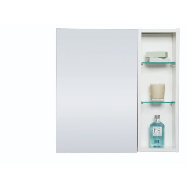 Tessa Mirror Cabinet With Side Storage 600mm White 936R-W | PlaceMakers NZ