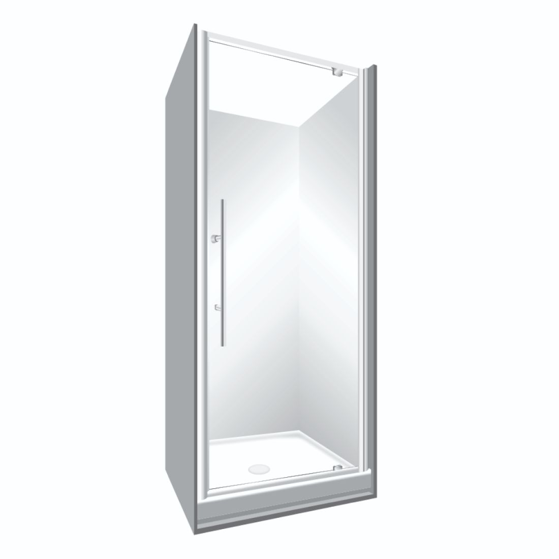 Aquero Corner Shower Square Flat Wall Pivot Door 900 x 900mmWhite S900AQSWHFW Aquero Corner Shower Square Flat Wall Pivot Door 900 x 900mmWhite S900AQSWHFW