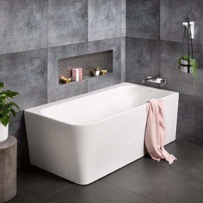 Contro Back-To-Wall Bath 1600 x 750 x 585mm With Upstand BFCO05WH160U Contro Back-To-Wall Bath 1600 x 750 x 585mm With Upstand BFCO05WH160U