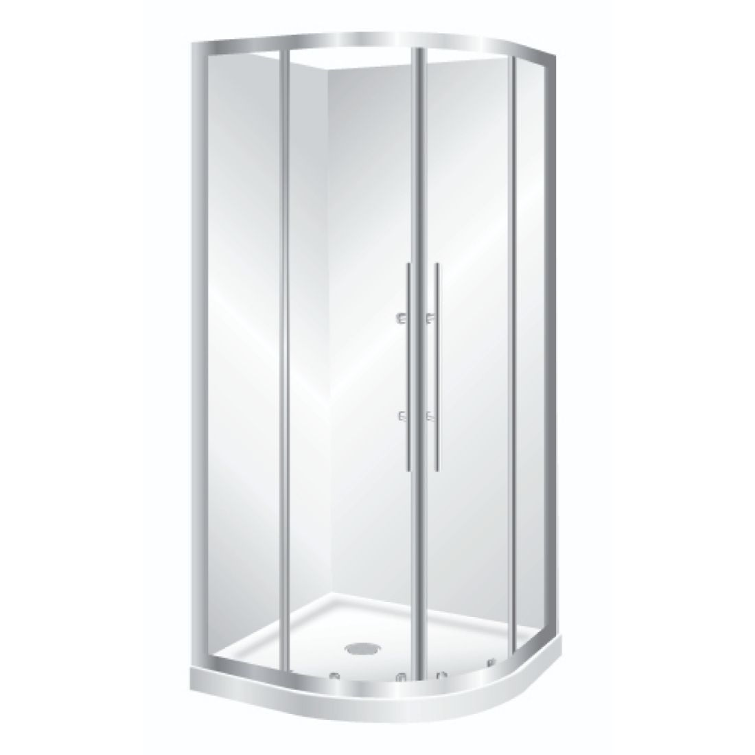 Curvato Shower Set Round Flat Wall 1000 x 1000mm Silva CR1000SIFW Curvato Shower Set Round Flat Wall 1000 x 1000mm Silva CR1000SIFW