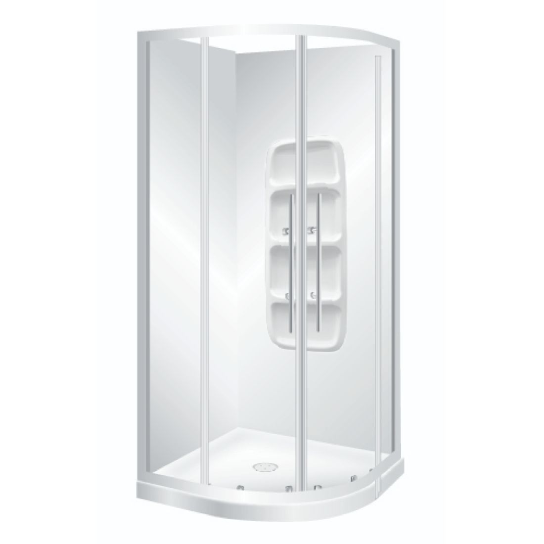 Symphony Curvato Round Shower Moulded Wall 1000 x 1000mm White CR1000WHMW Symphony Curvato Round Shower Moulded Wall 1000 x 1000mm White CR1000WHMW