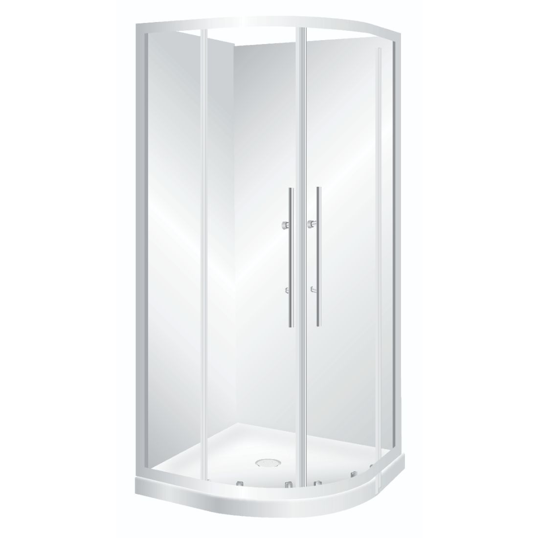 Symphony Curvato Shower Set Round Flat Wall 820 x 820mm White CR820WHFW Symphony Curvato Shower Set Round Flat Wall 820 x 820mm White CR820WHFW