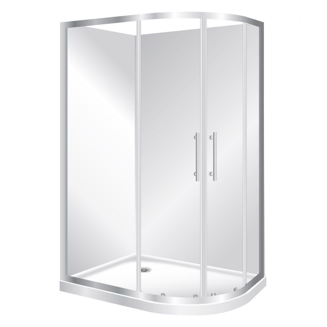Curvato Corner Shower Round Flat Wall 900 x 900mm Silva CR900SIFW Curvato Corner Shower Round Flat Wall 900 x 900mm Silva CR900SIFW