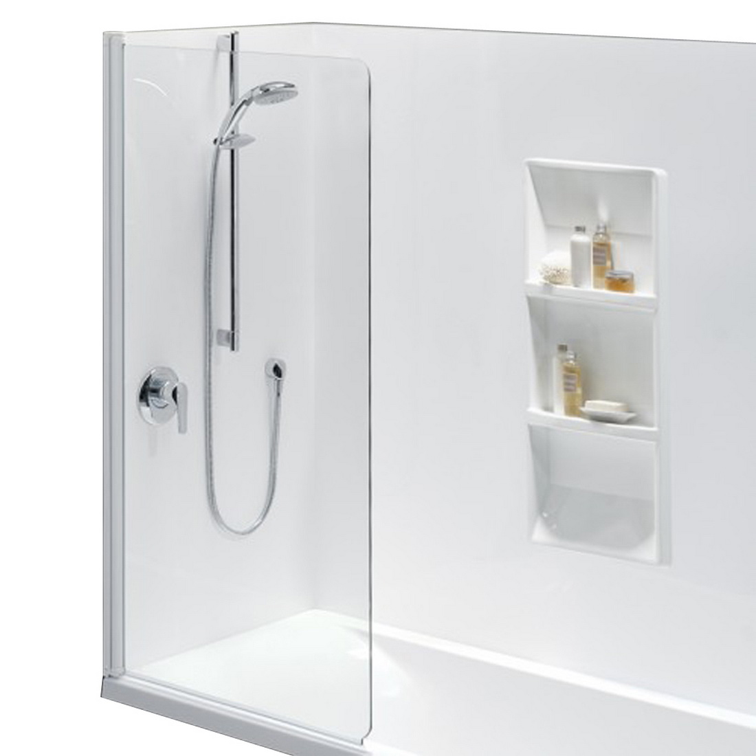 Platinum Pivoting Swing Panel 1100mm For Bath With Full Perimeter Upstands 09800360 Platinum Pivoting Swing Panel 1100mm For Bath With Full Perimeter Upstands 09800360