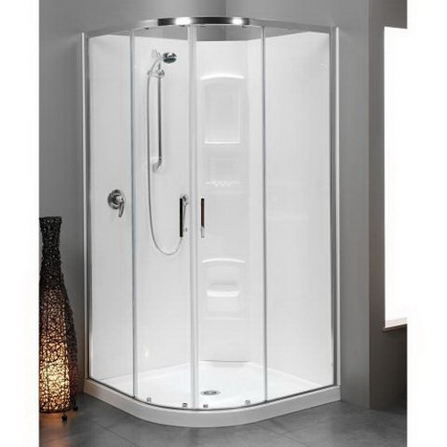 Cezanne Shower Door Set Round Sliding 900mm Bright 09310390 Cezanne Shower Door Set Round Sliding 900mm Bright 09310390