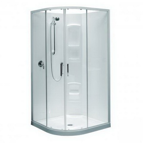 Cezanne Shower Door Set Round Sliding 1000mm White 093100100 Cezanne Shower Door Set Round Sliding 1000mm White 093100100