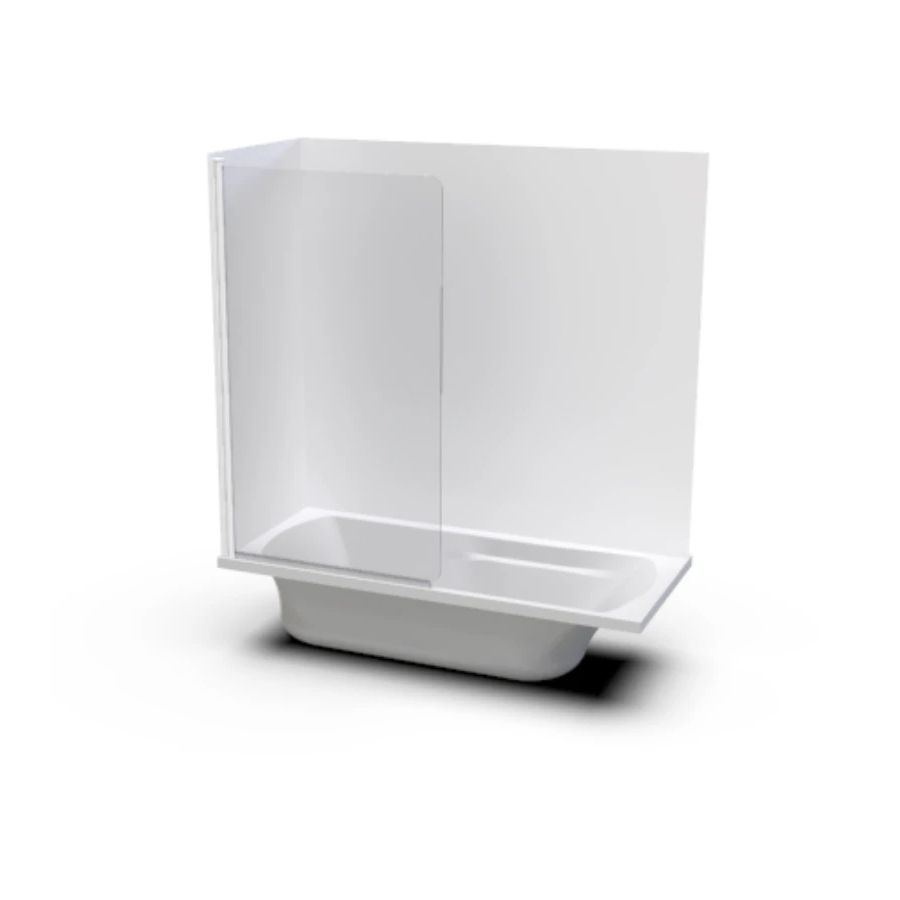 Matisse 1655 x 740 x 420mm 2 Sided Acrylic Flat Wall Shower Over Bath 900 x 1500mm Swing Door 0B50002F Matisse 1655 x 740 x 420mm 2 Sided Acrylic Flat Wall Shower Over Bath 900 x 1500mm Swing Door 0B50002F