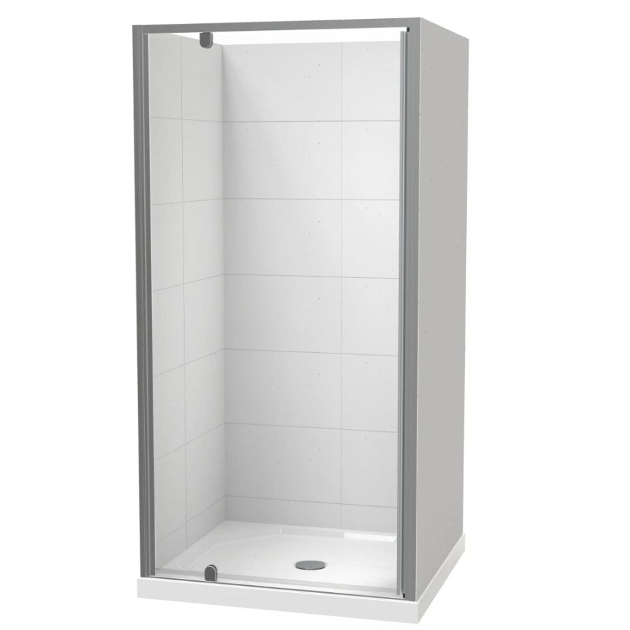 Sierra 1000 x 900mm Rectangle Shower For Tiled Walls 3-Sided 900mm Pivot Door Satin 1SI2S191TL9X Sierra 1000 x 900mm Rectangle Shower For Tiled Walls 3-Sided 900mm Pivot Door Satin 1SI2S191TL9X