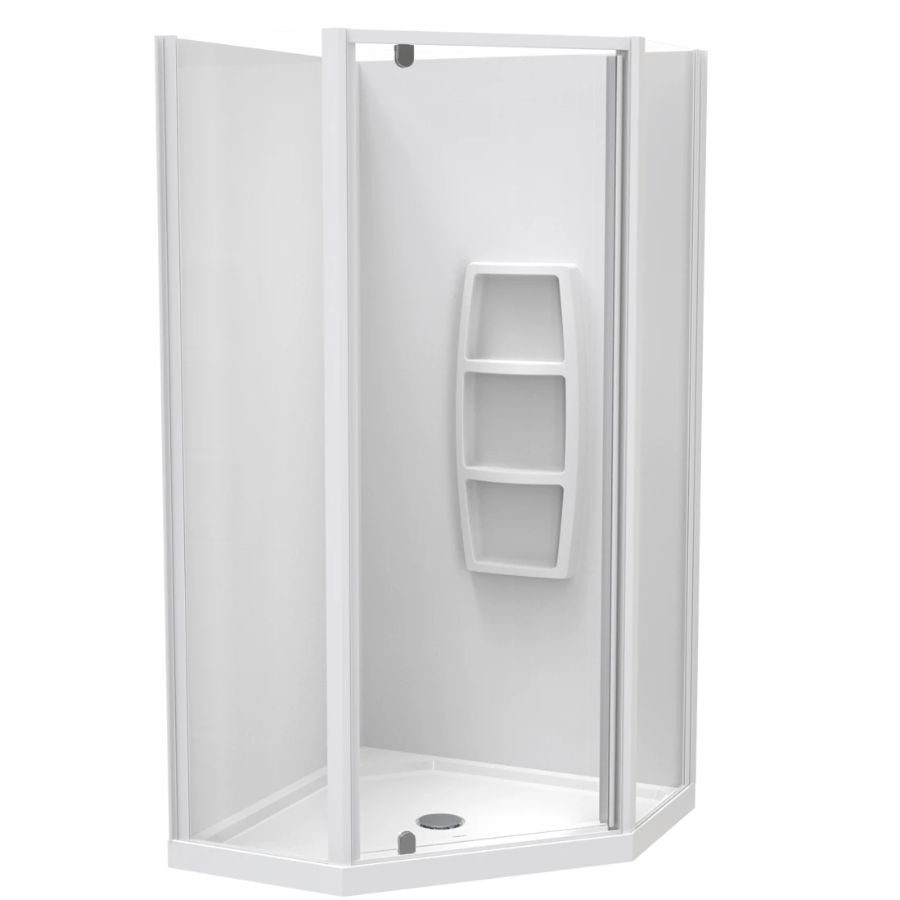 Sierra 1000mm Angle Corner Shower 2-Sided Moulded Wall White 1SI2W11CMS1X Sierra 1000mm Angle Corner Shower 2-Sided Moulded Wall White 1SI2W11CMS1X