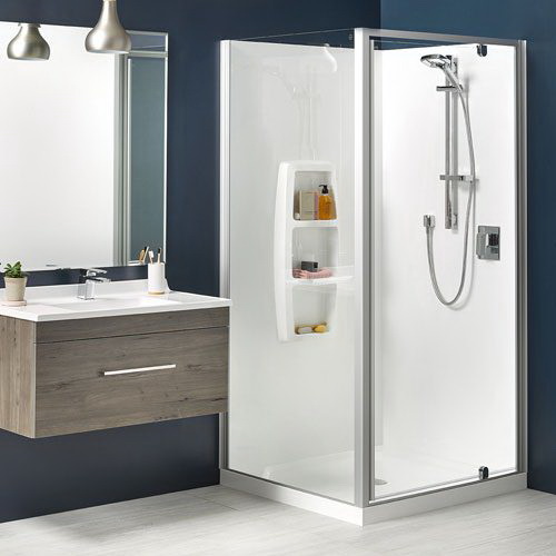 3 Sided Moulded Shower 900 x 900mm White 1SI2W999MB9x 3 Sided Moulded Shower 900 x 900mm White 1SI2W999MB9x