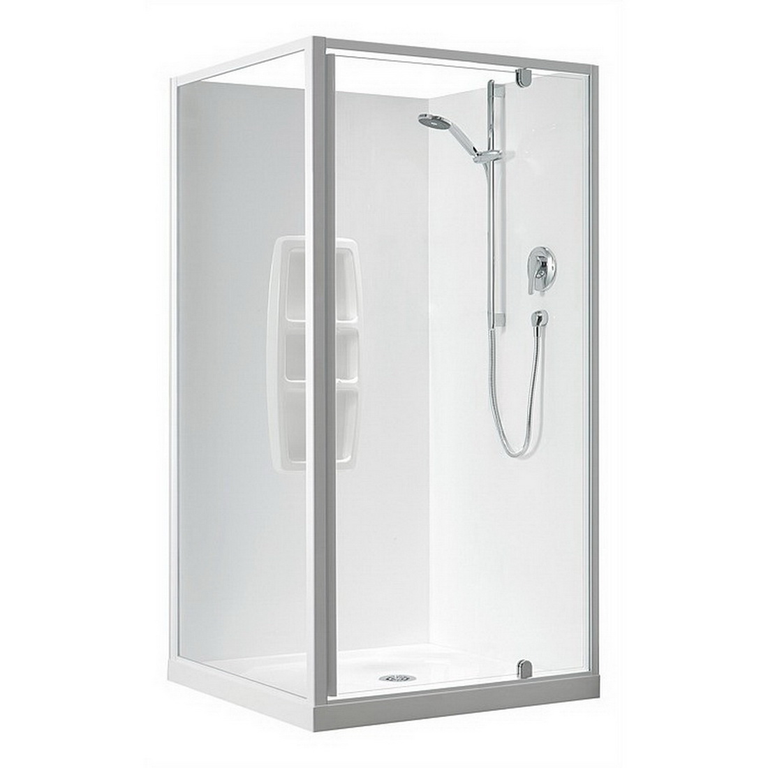 900 x 900mm 2 Sided Square Mould Shower Enclosure White 900 x 900mm 2 Sided Square Mould Shower Enclosure White