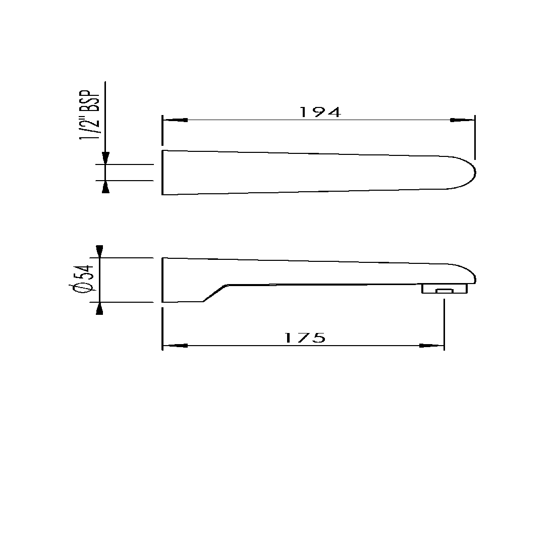 Echo Bath Spout Wall Mounted Chrome E9702 PlaceMakers NZ