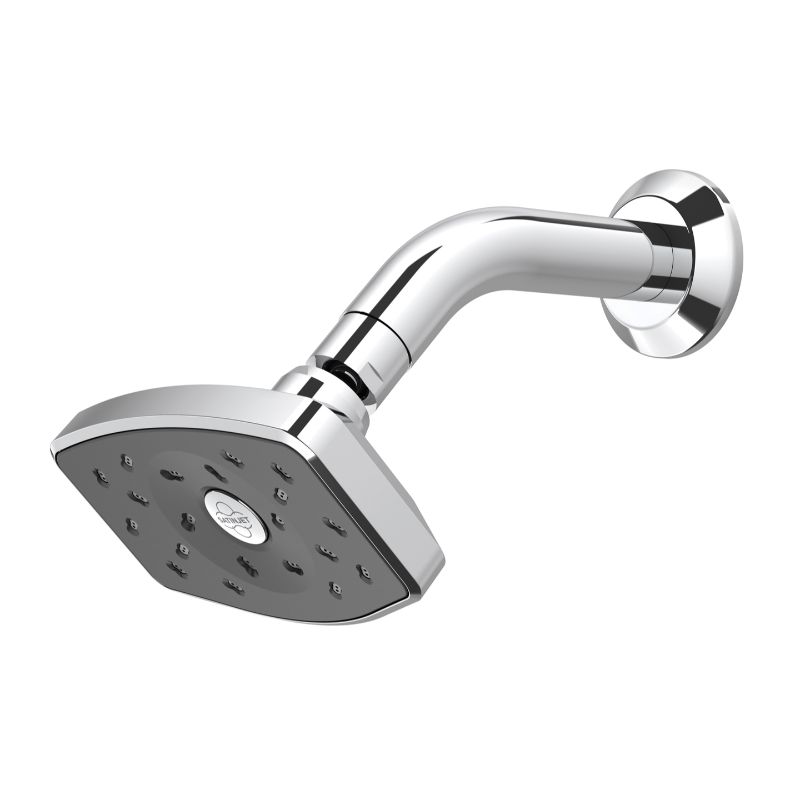 Waipori Satinjet Wall Shower on Conventional Arm Chrome with Graphite Faceplate WA215CP Waipori Satinjet Wall Shower on Conventional Arm Chrome with Graphite Faceplate WA215CP