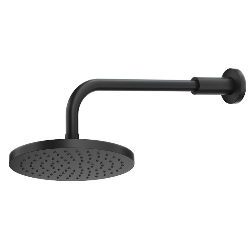 Wairere 200mm Overhead Shower on Wall Arm Matte Black WIOSBK Wairere 200mm Overhead Shower on Wall Arm Matte Black WIOSBK